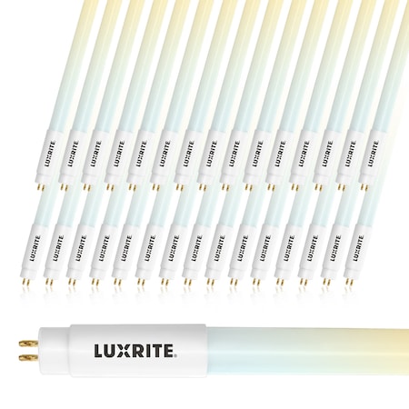 Luxrite 4FT T5 LED Tube Light Bulbs 24W 54W Equivalent 3200LM 4CCT 3500K-5000K Ballast Bypass, 30PK LR34154-30PK